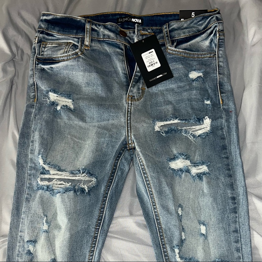 Distressed jeans